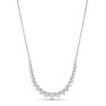 Load image into Gallery viewer, 14K White Gold Three Prong Graduated Round Diamond Necklace 5.00cttw