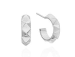 Load image into Gallery viewer, Small Studded Hoop Earrings - Silver
