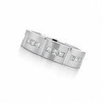 Load image into Gallery viewer, 18K White Gold Diamond Station Men's Wedding Band