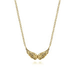 Load image into Gallery viewer, 14K Yellow Gold Angel Wings Necklace