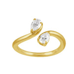 Load image into Gallery viewer, 14K Yellow Gold Bypass Diamond Pear Ring