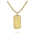 Load image into Gallery viewer, 14K Yellow Gold Dog Tag Pendant Necklace