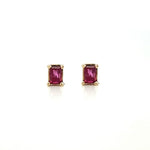 Load image into Gallery viewer, 14K Yellow Gold Ruby Stud Earrings