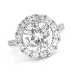 Load image into Gallery viewer, 18K White Gold Round Halo Diamond Engagement Ring