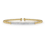 Load image into Gallery viewer, 14K Yellow Gold Diamond Bar Split Bangle