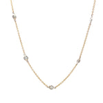 Load image into Gallery viewer, 18K White & Yellow Diamond Bezel Station Necklace