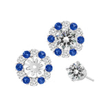 Load image into Gallery viewer, SPARK CREATIONS 18K White Gold Sapphire and Diamond Earring Jackets