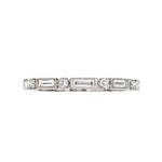 Load image into Gallery viewer, 18K White Gold Baguette and Round Diamond Stackable Eternity Band