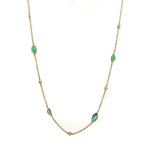 Load image into Gallery viewer, 14K Yellow Gold Marquise Emerald and Diamond Station Necklace