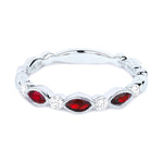 Load image into Gallery viewer, 14K White Gold Ruby and Diamond Stackable Band