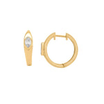 Load image into Gallery viewer, 14K Yellow Gold Diamond Hoop Earrings