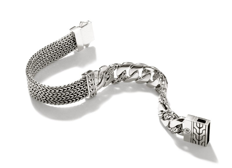 Classic Chain 12mm Silver Curb / Flat Bracelet
