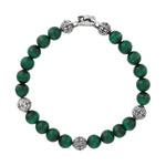 Load image into Gallery viewer, JOHN VARVATOS Gothic Sterling Silver Malachite Single-Strand Bracelet