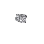 Load image into Gallery viewer, 14K White Gold Three Row Diamond Single Ear Cuff