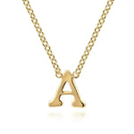 Load image into Gallery viewer, 14K Yellow Gold Initial A Necklace