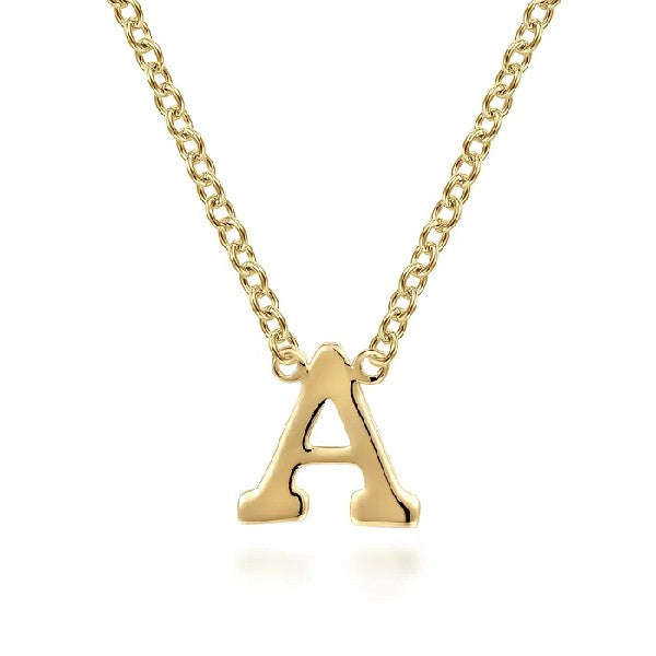 14K Yellow Gold Initial A Necklace