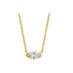 Load image into Gallery viewer, 14K Yellow Gold Marquise Diamond Solitaire Pendant Necklace