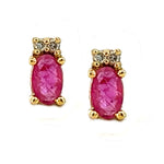 Load image into Gallery viewer, Ruby and Diamond Earrings