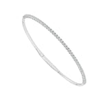 Load image into Gallery viewer, 14K White Gold Flexible Diamond Bangle Bracelet