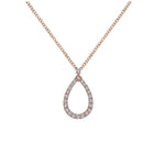 Load image into Gallery viewer, 14K Rose Gold Open Teardrop Diamond Necklace