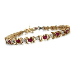 Load image into Gallery viewer, 14K Yellow Gold Ruby and Diamond Bracelet - FINAL SALE