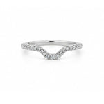 Load image into Gallery viewer, ESTATE 14K White Gold Contoured Frame Diamond Pave Band