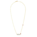 Load image into Gallery viewer, 18K Yellow Gold Aquamarine Bar & Ruby Necklace