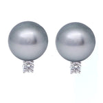 Load image into Gallery viewer, Pearl and Diamond Earrings