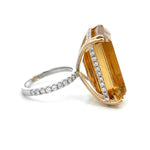 Load image into Gallery viewer, 14K Yellow Gold 37.88ct Citrine Cocktail Ring With Diamonds