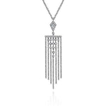 Load image into Gallery viewer, 14K White Gold Art Moderne Fringe Diamond Necklace