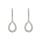 Load image into Gallery viewer, 14K White Gold Diamond Teardrop Earrings