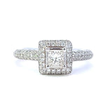 Load image into Gallery viewer, Princess Halo Engagement Ring - Proposal Ready