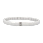 Load image into Gallery viewer, DEMEGLIO Shiny White Ceramic with Diamond Bars Stretchable Bracelet