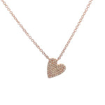 Load image into Gallery viewer, 14K Rose Gold Diamond Heart Necklace