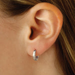 Load image into Gallery viewer, 14K White Gold Huggie Hoop Earring