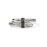 Load image into Gallery viewer, JOHN HARDY Sterling Silver Spear Black Sapphire Single Wrap Ring