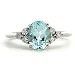 Load image into Gallery viewer, Aquamarine and Diamond Ring