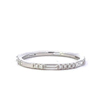 Load image into Gallery viewer, 18K White Gold Baguette and Round Diamond Band