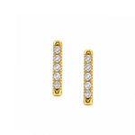 Load image into Gallery viewer, 14K Yellow Gold Diamond Bar Earrings