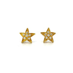 Load image into Gallery viewer, 18K Yellow Gold Shooting Star Diamond Stud Earrings