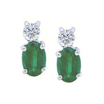 Load image into Gallery viewer, Emerald and Diamond Earrings