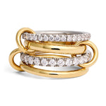 Load image into Gallery viewer, SPINELLI KILCOLLIN 18K White and Yellow Gold Halley 4-Link Diamond Stackable Ring