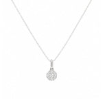 Load image into Gallery viewer, 14K White Gold Small Pave Diamond Cluster Pendant