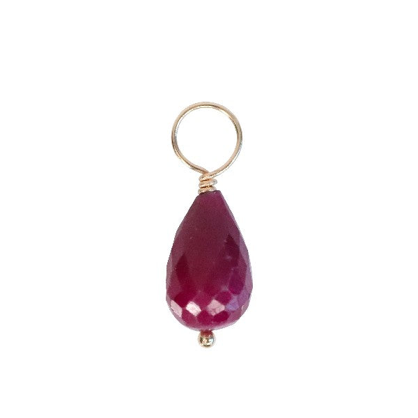 HEATHER B MOORE Large Faceted Drop Ruby Gemstone