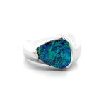 Load image into Gallery viewer, 18K White Gold Australian Opal Doublet Ring