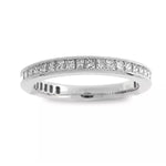 Load image into Gallery viewer, 18K White Gold Princess Cut Diamond Wedding or Anniversary Band