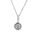 Load image into Gallery viewer, 18K White Gold Bezel Diamond Charm / Pendant