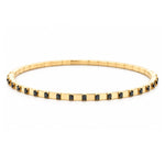 Load image into Gallery viewer, DEMEGLIO 18K Yellow Gold & Black Diamond Stretchable Station Bracelet