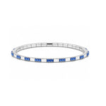 Load image into Gallery viewer, DEMEGLIO 18K White Gold & Sapphire Stretchable Station Bracelet