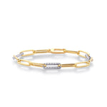 Load image into Gallery viewer, 18K Yellow Gold Paperclip Link Bracelet with Diamonds